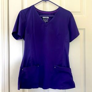 Beautiful Purple scrub set by Purple Label Yoga healing hands